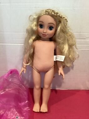 294-Disney 18 Inch Ily 4Ever Blonde Hair Blue Eye Soft Cloth Torso Nude Doll